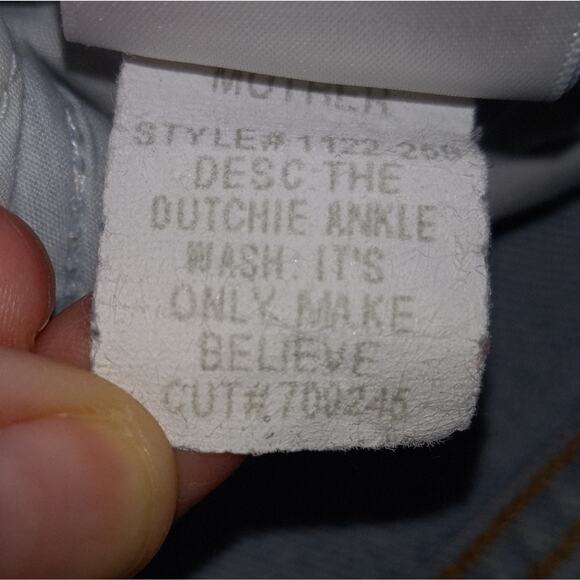 Mother Superior "Dutchie" Ankle Jeans in It's Only Make Believe Wash Size 27 - Picture 5 of 8